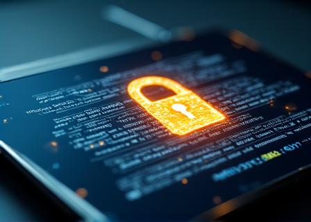 Abstract representation of data security and digital legal protection